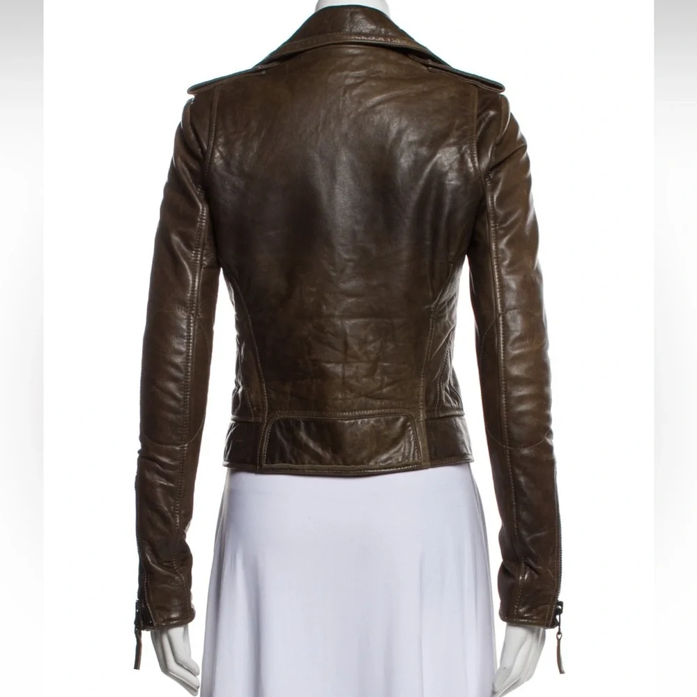‼️SOLD‼️ BALENCIAGA 2009 Brown Leather Moto Biker Jacket - Picture 3 of 3